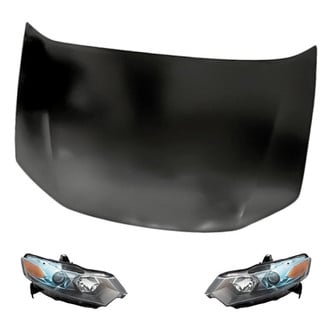 Replacement - 3-Piece Kit (Driver and Passenger Side Headlights, Hood Panel) (Standard Line)
