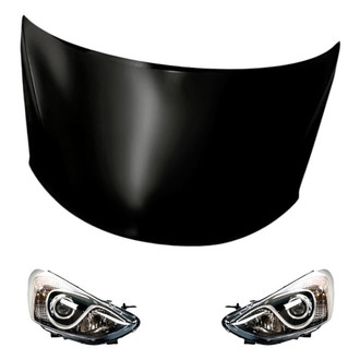 Replacement - 3-Piece Kit (Driver and Passenger Side Headlights, Hood Panel) (Standard Line)