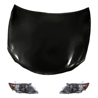 Replacement - 3-Piece Kit (Driver and Passenger Side Headlights, Hood Panel) (Standard Line)
