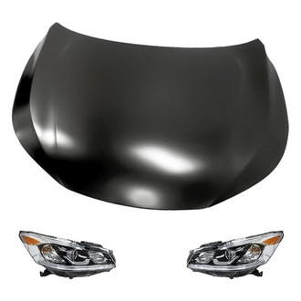 Replacement - 3-Piece Kit (Driver and Passenger Side Headlights, Hood Panel) (Standard Line)