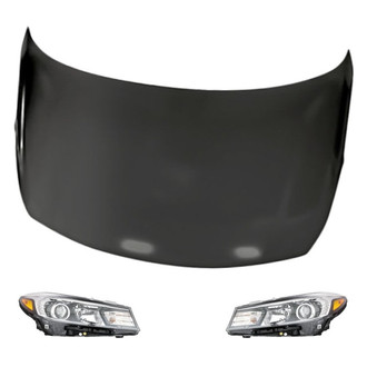 Replacement - 3-Piece Kit (Driver and Passenger Side Headlights, Hood Panel) (Standard Line)