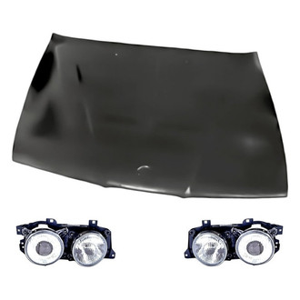 Replacement - 3-Piece Kit (Driver and Passenger Side Headlights, Hood Panel) (Standard Line)