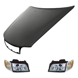 Replacement - 3-Piece Kit (Driver and Passenger Side Headlights, Hood Panel) (Standard Line)