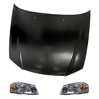 Replacement - 3-Piece Kit (Driver and Passenger Side Headlights, Hood Panel) (Standard Line)