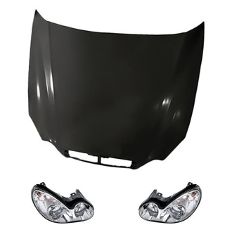 Replacement - 3-Piece Kit (Driver and Passenger Side Headlights, Hood Panel) (Standard Line)