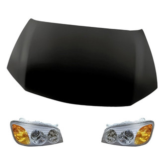 Replacement - 3-Piece Kit (Driver and Passenger Side Headlights, Hood Panel) (Standard Line)