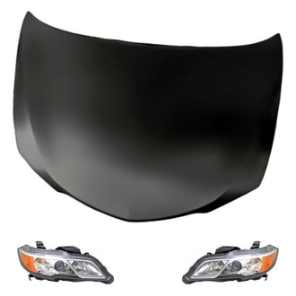 Replacement - 3-Piece Kit (Driver and Passenger Side Headlights, Hood Panel) (Standard Line)