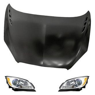 Replacement - 3-Piece Kit (Driver and Passenger Side Headlights, Hood Panel) (Standard Line)