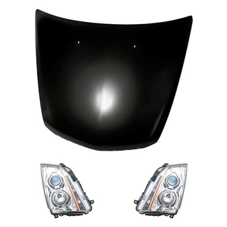 Replacement - 3-Piece Kit (Driver and Passenger Side Headlights, Hood Panel) (Standard Line)