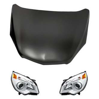 Replacement - 3-Piece Kit (Driver and Passenger Side Headlights, Hood Panel) (Standard Line)