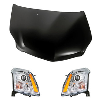 Replacement - 3-Piece Kit (Driver and Passenger Side Headlights, Hood Panel) (Standard Line)