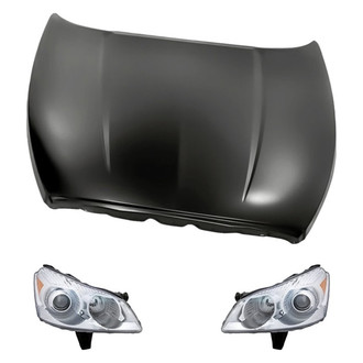 Replacement - 3-Piece Kit (Driver and Passenger Side Headlights, Hood Panel) (Standard Line)