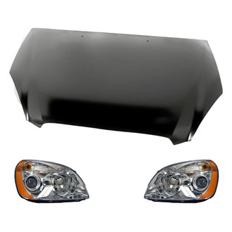 Replacement - 3-Piece Kit (Driver and Passenger Side Headlights, Hood Panel) (Standard Line)