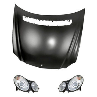 Replacement - 3-Piece Kit (Driver and Passenger Side Headlights, Hood Panel) (Standard Line)