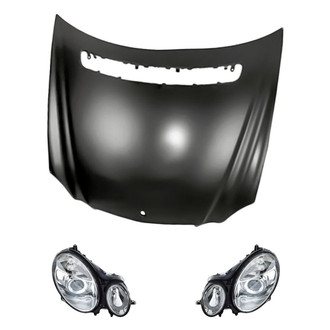 Replacement - 3-Piece Kit (Driver and Passenger Side Headlights, Hood Panel) (Standard Line)