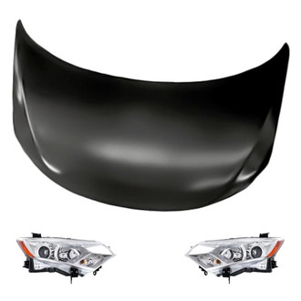 Replacement - 3-Piece Kit (Driver and Passenger Side Headlights, Hood Panel) (Standard Line)
