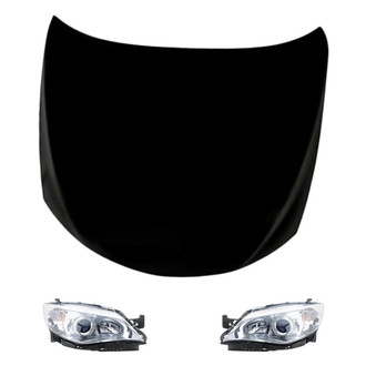 Replacement - 3-Piece Kit (Driver and Passenger Side Headlights, Hood Panel) (Standard Line)