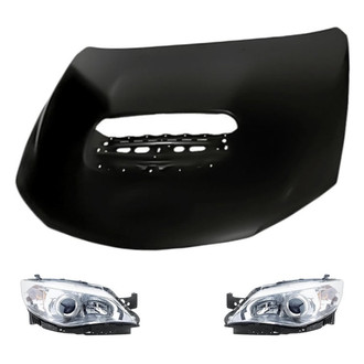 Replacement - 3-Piece Kit (Driver and Passenger Side Headlights, Hood Panel) (Standard Line)