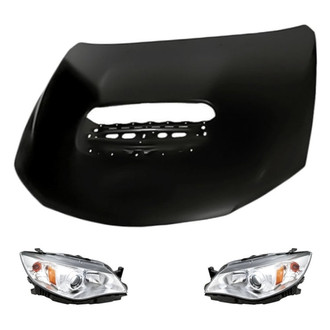 Replacement - 3-Piece Kit (Driver and Passenger Side Headlights, Hood Panel) (Standard Line)
