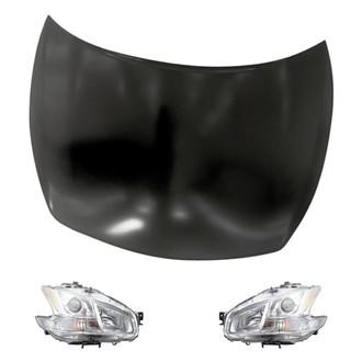 Replacement - 3-Piece Kit (Driver and Passenger Side Headlights, Hood Panel) (Standard Line)