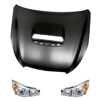 Replacement - 3-Piece Kit (Driver and Passenger Side Headlights, Hood Panel) (Standard Line)