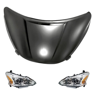 Replacement - 3-Piece Kit (Driver and Passenger Side Headlights, Hood Panel)