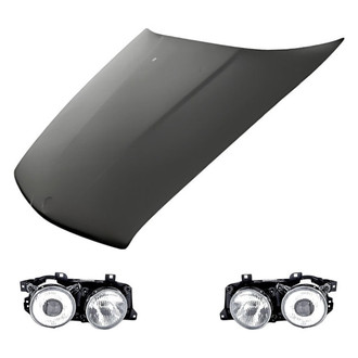 Replacement - 3-Piece Kit (Driver and Passenger Side Headlights, Hood Panel) (Standard Line)