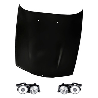 Replacement - 3-Piece Kit (Driver and Passenger Side Headlights, Hood Panel) (Standard Line)