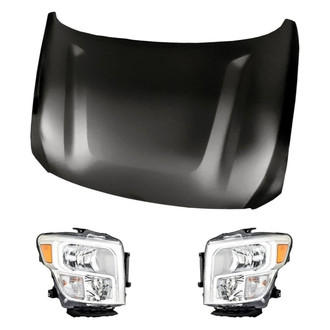 Replacement - 3-Piece Kit (Driver and Passenger Side Headlights, Hood Panel) (Standard Line)