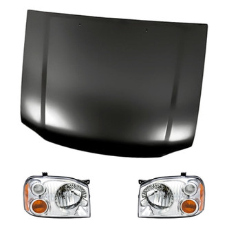 Replacement - 3-Piece Kit (Driver and Passenger Side Headlights, Hood Panel) (Standard Line)