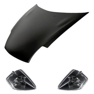 Replacement - 3-Piece Kit (Driver and Passenger Side Headlights, Hood Panel) (Standard Line)