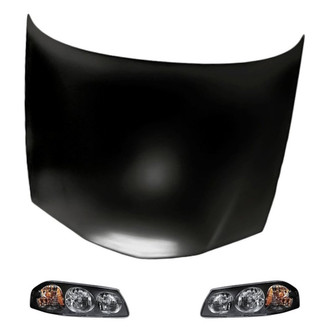 Replacement - 3-Piece Kit (Driver and Passenger Side Headlights, Hood Panel) (Standard Line)