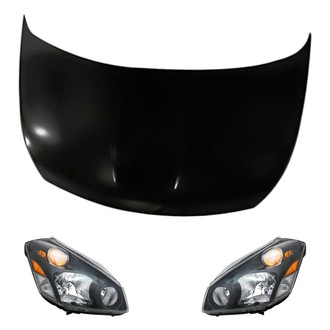 Replacement BNDL-280558 - 3-Piece Kit (Driver and Passenger Side Headlights, Hood Panel) (Standard Line)