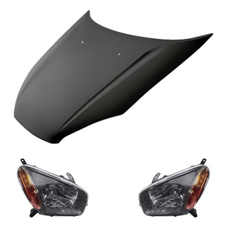 Replacement - 3-Piece Kit (Driver and Passenger Side Headlights, Hood Panel) (Standard Line)