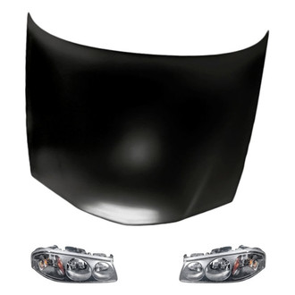 Replacement - 3-Piece Kit (Driver and Passenger Side Headlights, Hood Panel) (Standard Line)