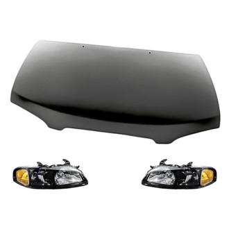 Replacement - 3-Piece Kit (Driver and Passenger Side Headlights, Hood Panel) (Standard Line)