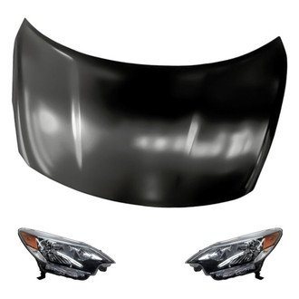 Replacement - 3-Piece Kit (Driver and Passenger Side Headlights, Hood Panel) (Standard Line)