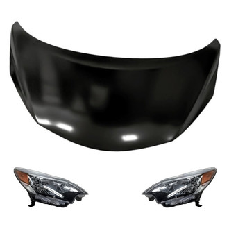 Replacement - 3-Piece Kit (Driver and Passenger Side Headlights, Hood Panel) (Standard Line)