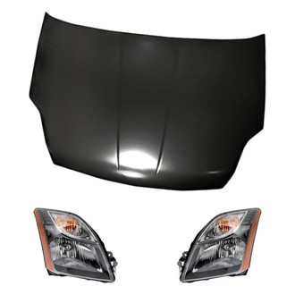 Replacement - 3-Piece Kit (Driver and Passenger Side Headlights, Hood Panel) (Standard Line)