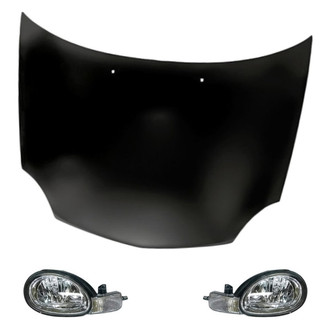 Replacement - 3-Piece Kit (Driver and Passenger Side Headlights, Hood Panel) (Standard Line)