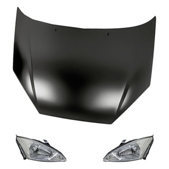 Replacement - 3-Piece Kit (Driver and Passenger Side Headlights, Hood Panel) (Standard Line)