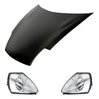 Replacement - 3-Piece Kit (Driver and Passenger Side Headlights, Hood Panel) (Standard Line)