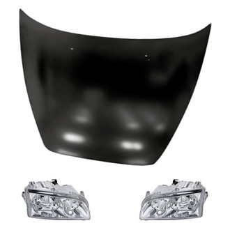 Replacement - 3-Piece Kit (Driver and Passenger Side Headlights, Hood Panel) (Standard Line)