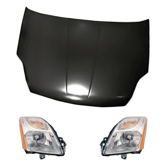 Replacement - 3-Piece Kit (Driver and Passenger Side Headlights, Hood Panel) (Standard Line)