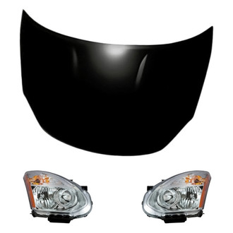 Replacement - 3-Piece Kit (Driver and Passenger Side Headlights, Hood Panel) (Standard Line)