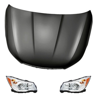Replacement - 3-Piece Kit (Driver and Passenger Side Headlights, Hood Panel) (Standard Line)