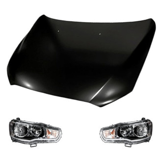 Replacement BNDL-280653 - 3-Piece Kit (Driver and Passenger Side Headlights, Hood Panel) (Standard Line)