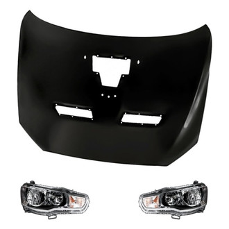 Replacement - 3-Piece Kit (Driver and Passenger Side Headlights, Hood Panel) (Standard Line)