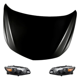 Replacement - 3-Piece Kit (Driver and Passenger Side Headlights, Hood Panel) (Standard Line)