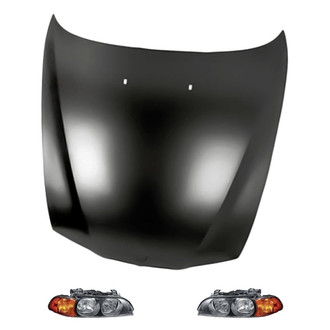 Replacement BNDL-280699 - 3-Piece Kit (Driver and Passenger Side Headlights, Hood Panel) (Standard Line)
